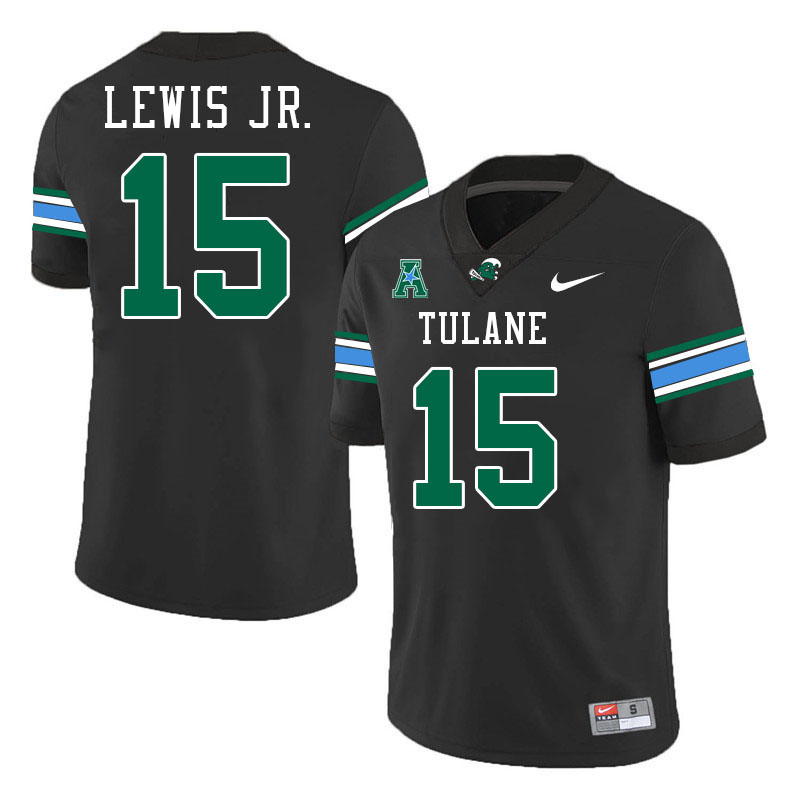 #15 Zycarl Lewis Jr. Tulane Green Wave Jersey College Football Uniforms,Apparels Stitched-Black